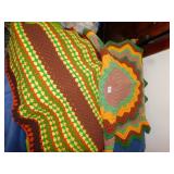 2 SMALL HANDMADE AFGHANS APPROX. 60"L AND