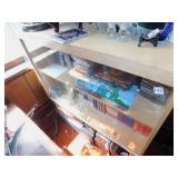 MID CENTURY CASE WITH SLIDING GLASS DOORS 36"H X