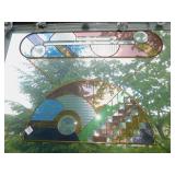 LARGE HANGING-STAINED GLASS PIECE 22"H X APPROX.