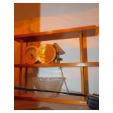 SMALL WOODEN SHELF WITH CLOCK, SMALL CLIP-ON