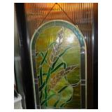 FLORAL STAINED GLASS HANGING PIECE 22" H