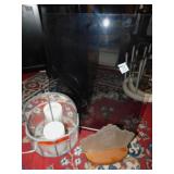 STAINED GLASS MIRRORED CANDLE HOLDER, GRAY PIECE