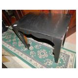 SMALL BLACK WOODEN TABLE MINOR DENT REPAIR ON