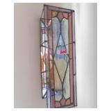 PAIR OF MATCHING STAINED GLASS CANDLE HOLDERS