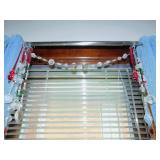 2 GLASS BULBS AND LONG BEADING, AND 2 STAINED