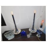 CANDLE HOLDERS, BATTERY OPERATED CANDLES, & OWL