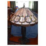 PURPLE LEADED GLASS LAMP COMPOSITION BASE BALL