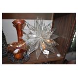 SNOWFLAKE WALL ORNAMENT, GLASS VASE