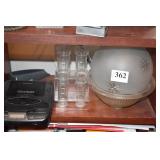 COIN SORTER, SONY CD PLAYER, GLASS CANDLE HOLDER