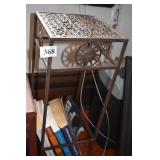 SMALL METAL STAND WITH SUN DESIGNS APPROX. 24"H