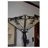FLOOR LAMP WITH SOUTHWEST LEADED SHADE APPROX. 6