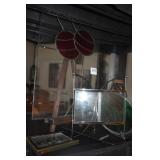 LEADED GLASS PIECE WITH EASEL AND MORE