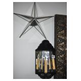 MIRRORED STAR, TWO WALL LIGHTS WITH MIRROR BACK