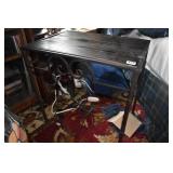 METAL BASE WOOD TOP TABLE 22"H 22" LONG 15" DEEP