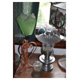 SMALL LAMP WITH GREEN SHADE OTHER LAMP, MERCURY