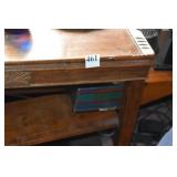 WOOD SIDE TABLE SHELF NEEDS REPAIRED/ATTACHED