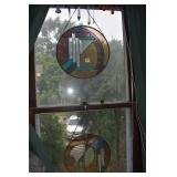 ART DECO WINDOW HANGING AND CRYSTALS TOTAL 4