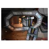 PURPLE MIRROR AND SQUARE BOX LEADED GLASS