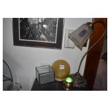 METAL BASE LAMP 19" H, GLASS HOLDER,