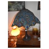 TWISTED DESIGN SHADED LAMP PEACOCK FEATHER DESIGN