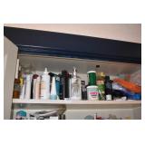 SHELF OF ASSORTED LOTIONS RAZORS PERSONAL CARE