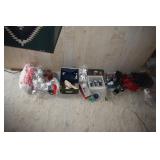 ASSORTED GROUP OF CHRISTMAS ORNAMENTS, CANDLE