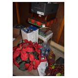 HOLIDAY BERRY TREE, LARGE ORNAMENTS, POINSETTIA
