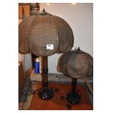 TWO SIMILAR LAMPS WITH LIKE SHADES