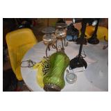 HANGING GREEN LAMP, FOUR BULB LAMP