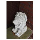 TWO COMPOSITION LIONS ONE DAMAGED