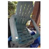 ADIRONDACK CHAIRS GREEN AND SMALL TABLE