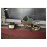 PLANTERS AND CERAMIC FROG