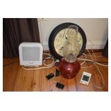 VERILUX LIGHT, OIL LAMP, TEMPERATURE GAUGE; CLOCK