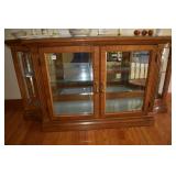 CURIO CABINET BEVELED GLASS TOP MIRRORED BACK -