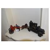 CAST IRON FIRE TRUCKS 7" LONG