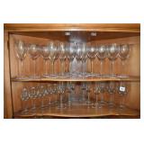 13 RED WINE GLASSES ETCHED BIRD DESIGN, 6