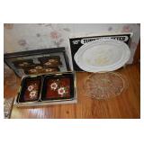 LARGE CANDLE HOLDER, TURKEY PLATTER, SERVING