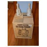 LUSTER VASES DRILLED TO MAKE LAMP 8.5" H, ICE