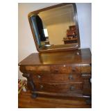 OAK DRESSER 2 SMALL DRAWERS OVER 2 DRAWERS, CLAW