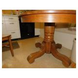 OAK TABLE PEDESTAL BASE, 30" H X 32" ROUND