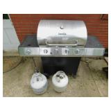 CHAR BROIL GRILL WITH PROPANE TANKS SOME PROPANE