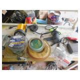 ASSORTED TRIMMER LINE, HEAT GUN, DIESEL OIL 3/4