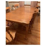 TABLE & CHAIRS, MAPLE 67" L X 44" D, SCALLOPED
