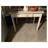 PORCELAIN TOP TABLE, 30" H X 40" W X 20" D