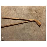 TWO VINTAGE PENGUIN HOCKEY STICKS