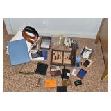 LEATHER NAIL CARE SET, BERLITZ CALCULATOR, PAPER,