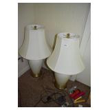 PAIR OF LAMPS FAUX MARBLE CENTER