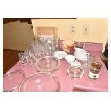 GLASSES VIRGINIA, 3 HOME TREND BOWLS, ETC.