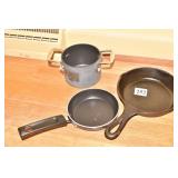 LODGE CAST IRON, 1/2 QT. PAN, ETC.