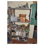 CONTENTS OF SHELF, NAILS, FLUID MASTER FLUSH